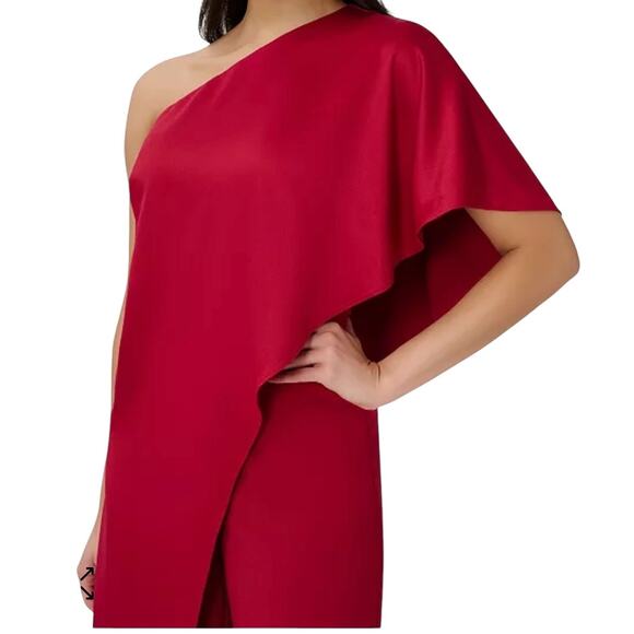 Adrianna Papell Red One-Shoulder Jumpsuit - Picture 3 of 14